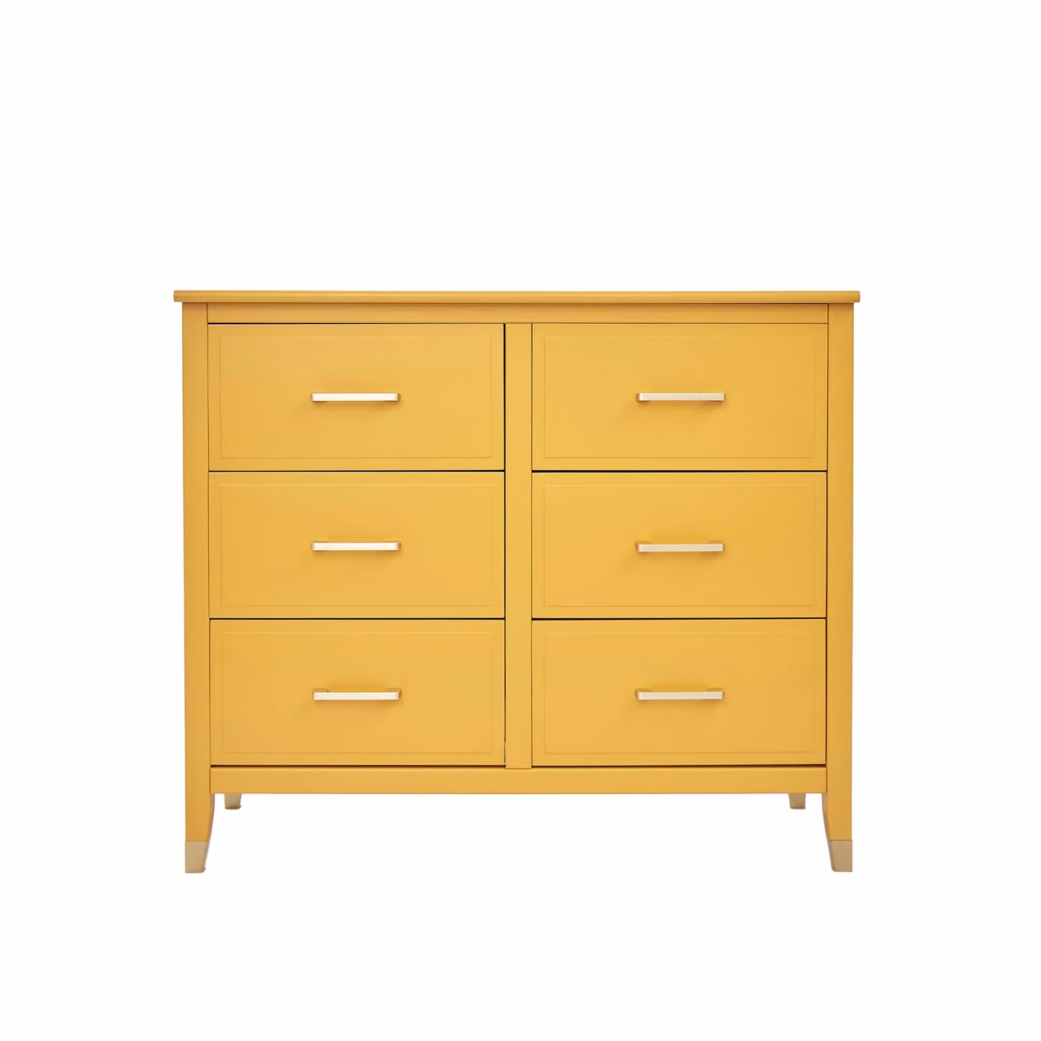 Cabinet Bits Palazzi 6 Drawer Chest of Drawers in Mustard Yellow Metal – 2