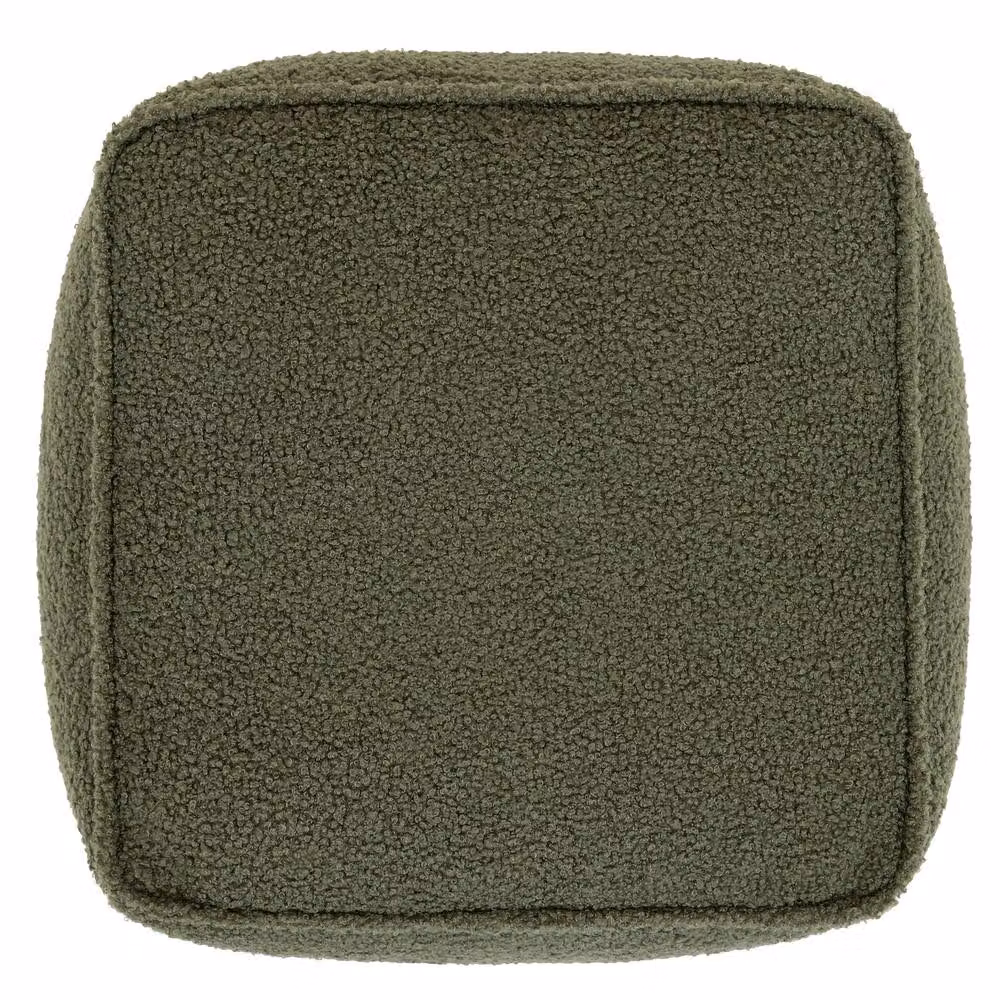 ICON Amara Boucle Square Footstool Bean Bag in Green – 4