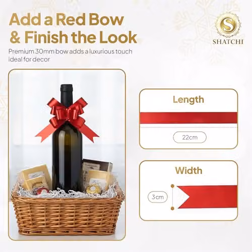Shatchi Red Pull Bows, 10 Pack, 3 cm Diameter for Wedding, Party and Christmas Decor – 2