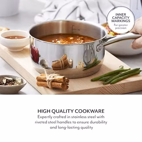 Sur La Table Core 3 Piece Stainless Steel Saucepan Set with Lids in Silver, Induction Compatible – 2