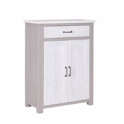 Baumhaus Greystone Industrial Shoe Storage Cupboard with Drawer and Hinged Doors, W/D/H: 110 x 39 x 81.99 cm – 1