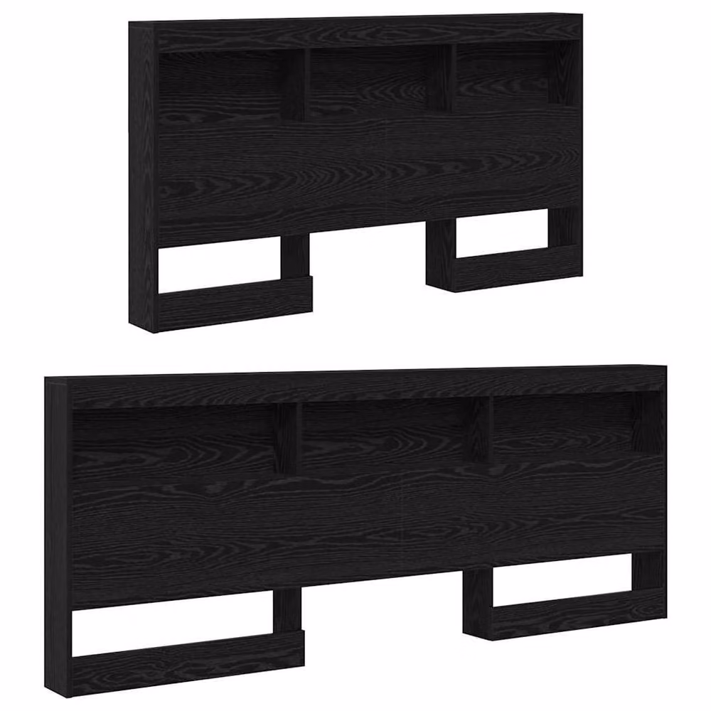 Berkfield Home Storage Headboard with Shelf in Black Oak, 160 cm – 5