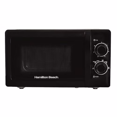 Hamilton Beach 20L Solo Manual Black Microwave with Stainless Steel Cavity and 700W Power – 1
