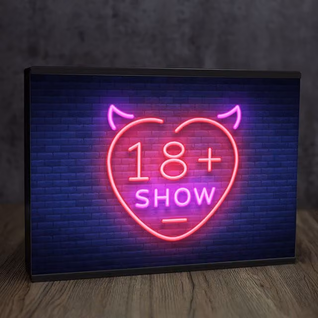 Echo Three Retro LED Rectangular Tabletop Light Box Room Sign in Black