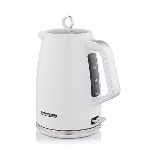 Swan Elegance Cordless Kettle, White, 1.7 L, 3000W with Auto Shut-Off