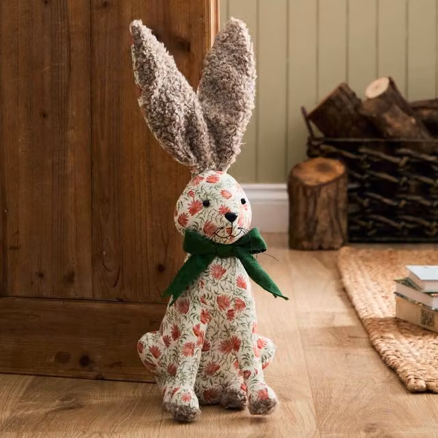 Voyage Maison Hattie Hare Floral Printed Door Stop in Green and Multicolour