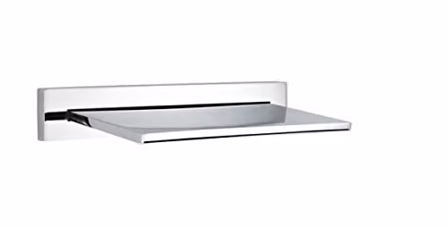 NUIE PN300 Bloc Modern Waterfall Style Bath Filler Tap Set, Chrome, 2 Pieces – 1