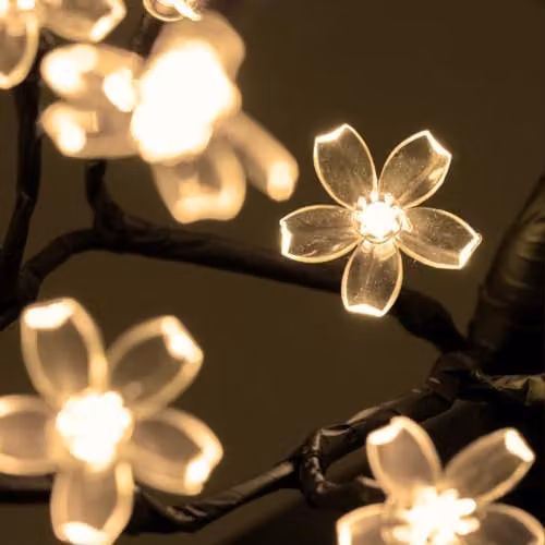 The Christmas Workshop 76460 Blossom Tree with 48 Warm White LEDs, White, H 45 cm, W 14.5 cm, D 14.5 cm – 4