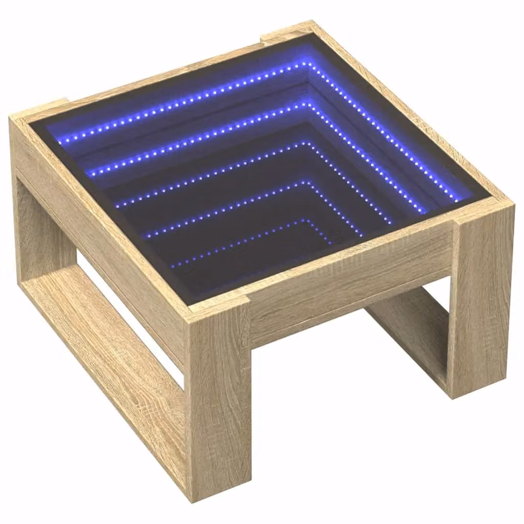 Berkfield Home Infinity LED Coffee Table in Sonoma Oak Brown, W/D/H: 50 x 53 x 30 cm – 3