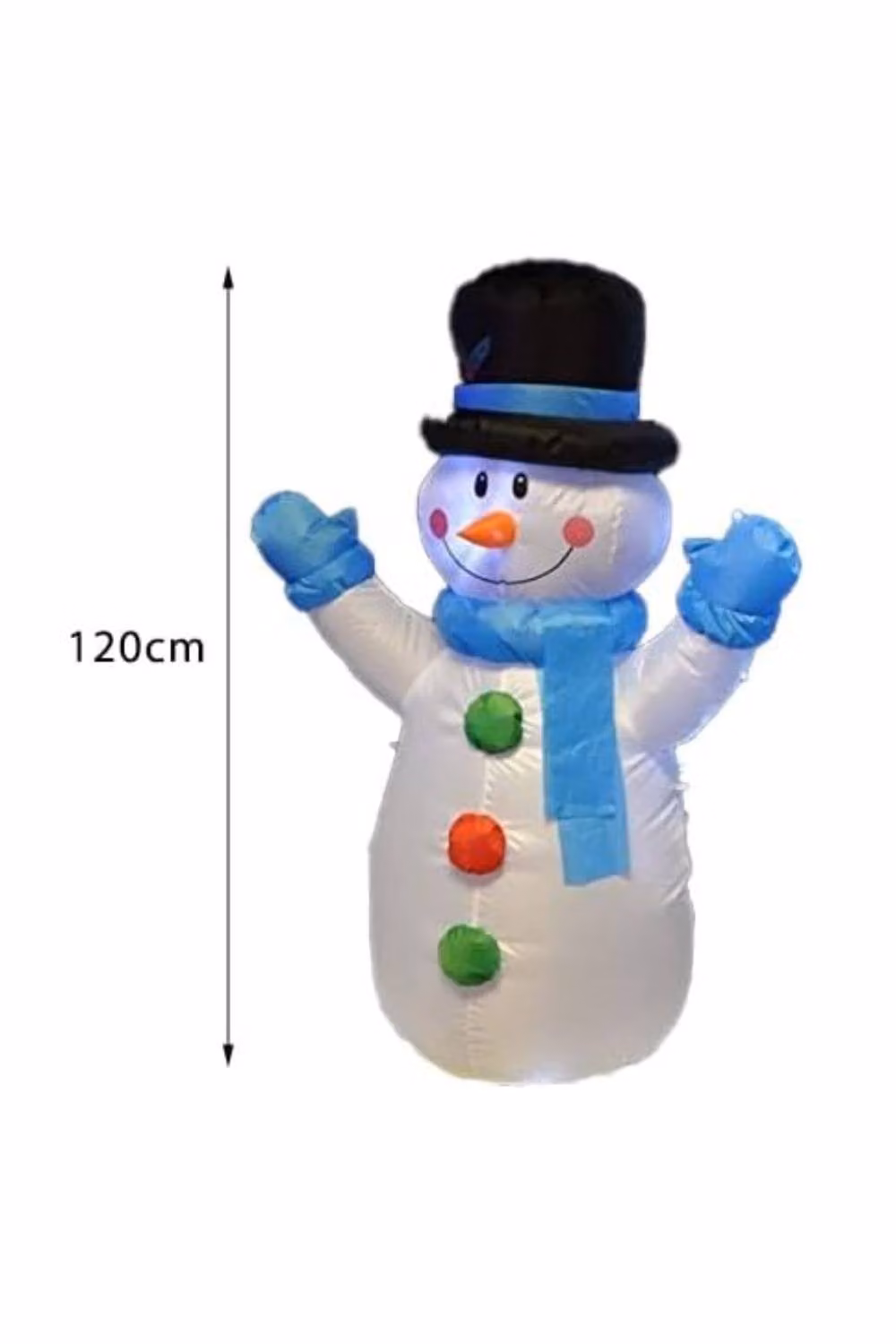 Marco Paul Multicolour Inflatable Snowman Christmas Decoration, Height: 120 cm – 2