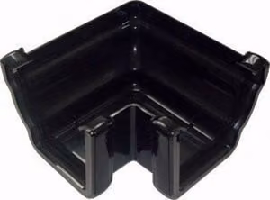 FloPlast Ogee 90 Degree External Gutter Angle, Black PVC