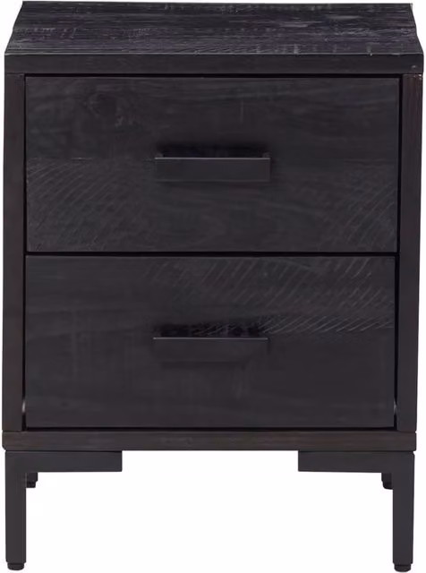 Berkfield Home Decorative Black Solid Pinewood Bedside Cabinet W/D/H: 36 x 30 x 45 cm