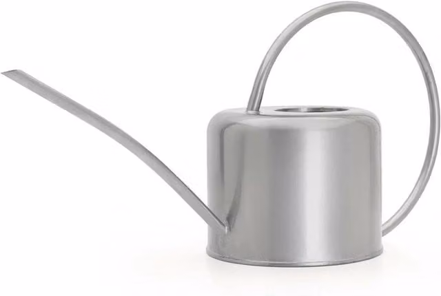 Kelvenix Indoor Watering Can in Silver Galvanised Steel with Short Spout