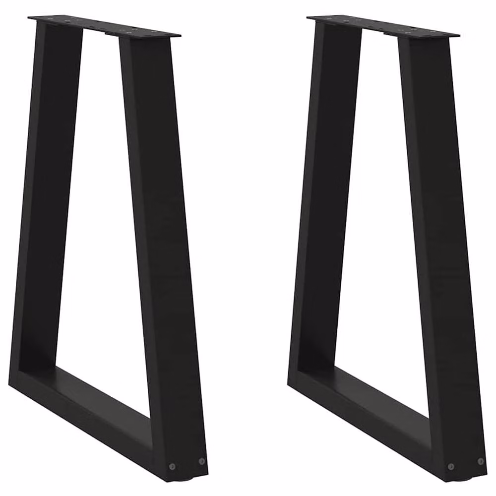 Berkfield Home V-Shape Coffee Table Legs, 2 Pieces, Black Steel, W: 60 cm, H: 72.5 cm – 1