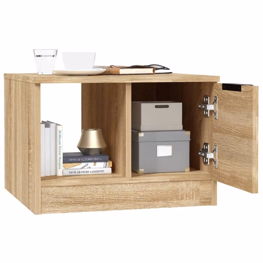 Berkfield Home Sonoma Oak Decorative Coffee Table, Light Brown, W/D/H: 50 x 50 x 36 cm – 2