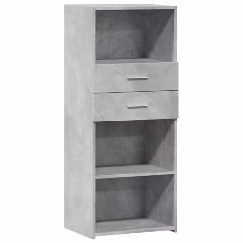 vidaXL Modern Highboard in Matt Grey MDF, W/D/H: 50 x 42.5 x 124 cm – 1
