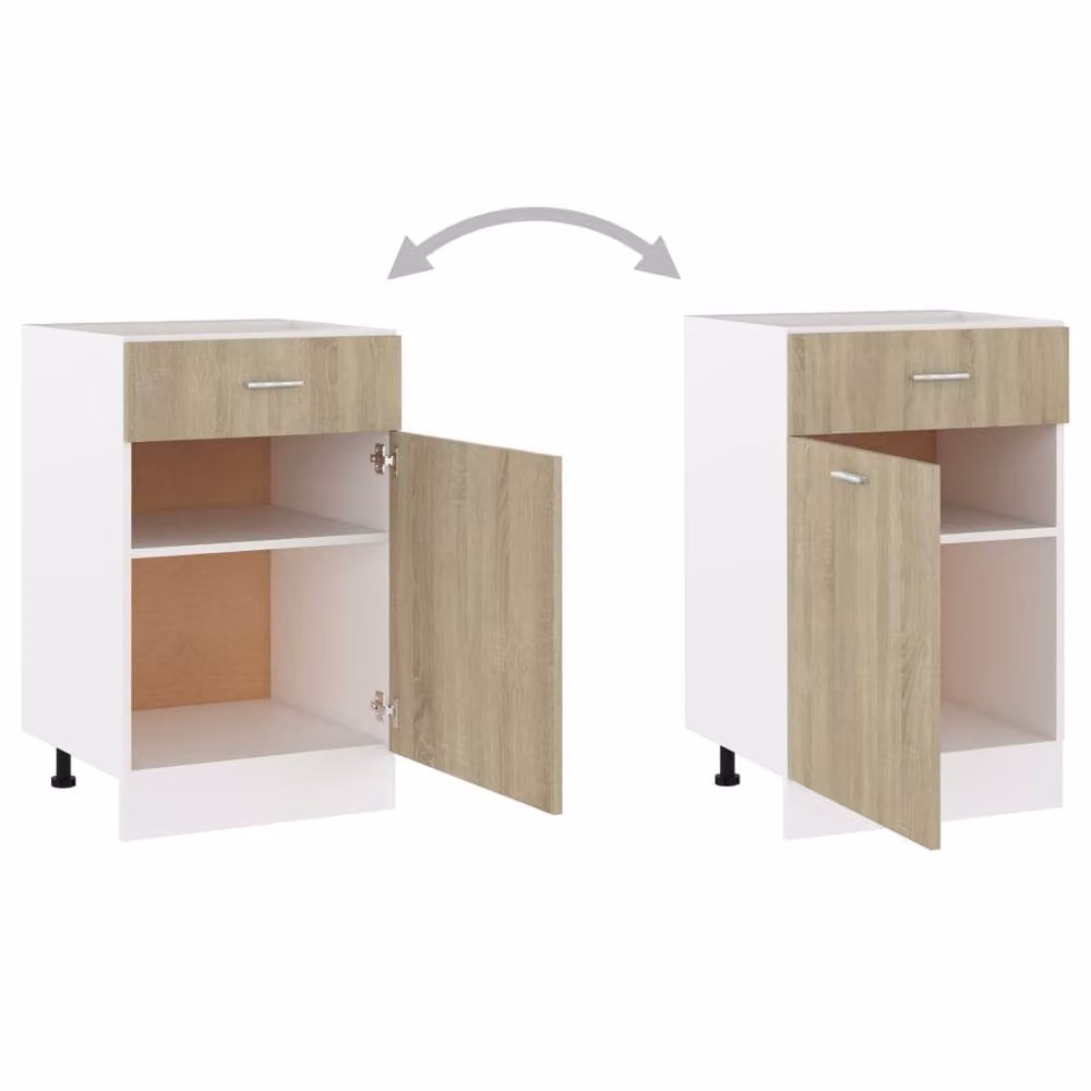 Berkfield Home Sonoma Oak Drawer Bottom Cabinet, W/D/H: 50 x 46 x 81.5 cm – 3