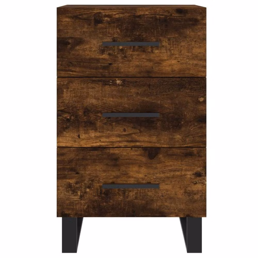 Berkfield Home Bedside Cabinet in Smoked Oak Brown, W/D/H: 40 x 40 x 66 cm – 4