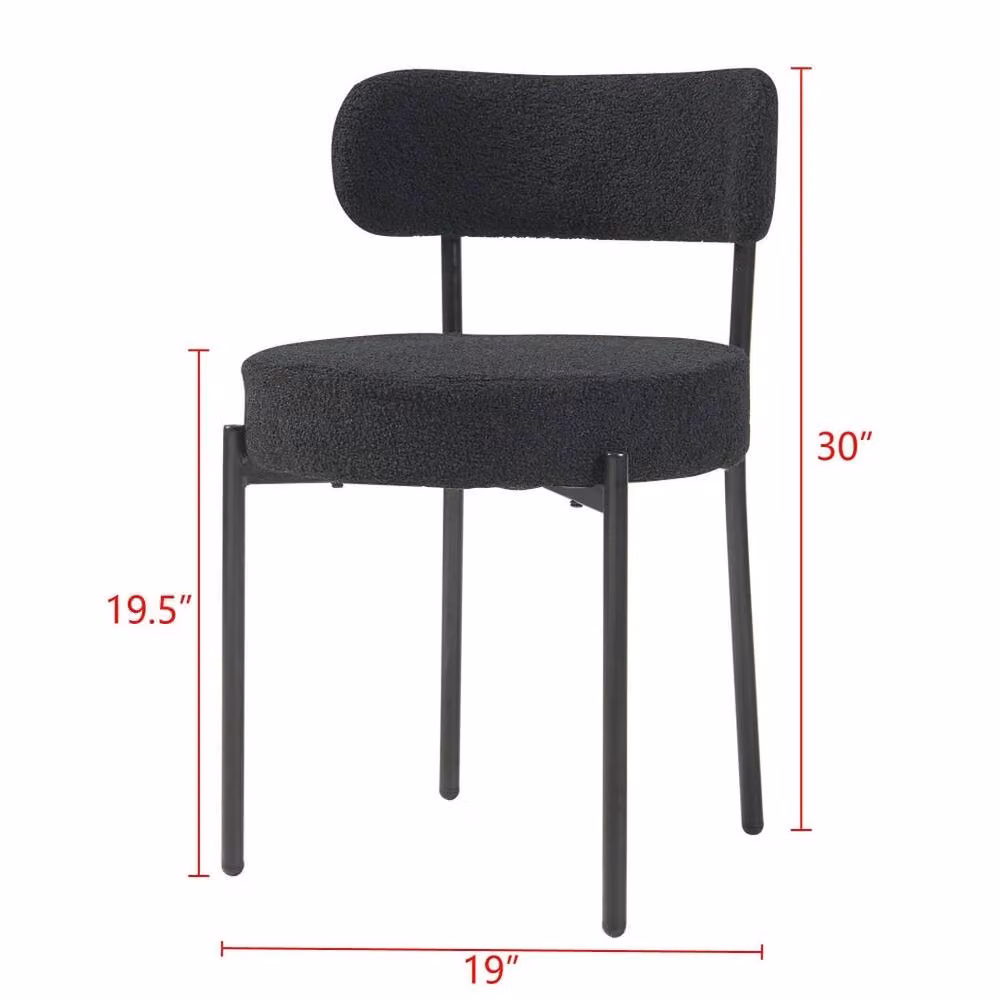FORGEVIO Set of 2 Black Mid-Century Modern Metal Dining Room Chairs – 2