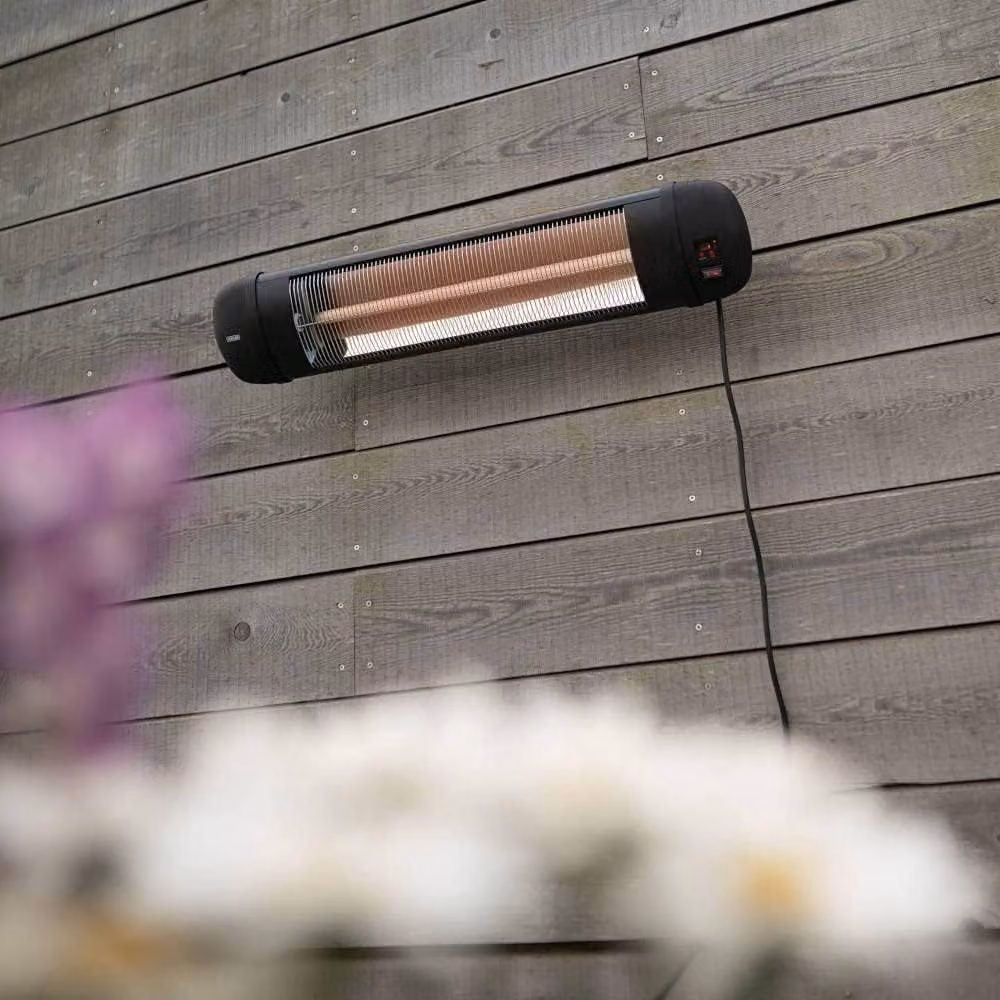 Primrose 2kW IPX4 Wall-Mount Infrared Quartz Bulb Heaters with Remote, Pack of 2, Black – 2
