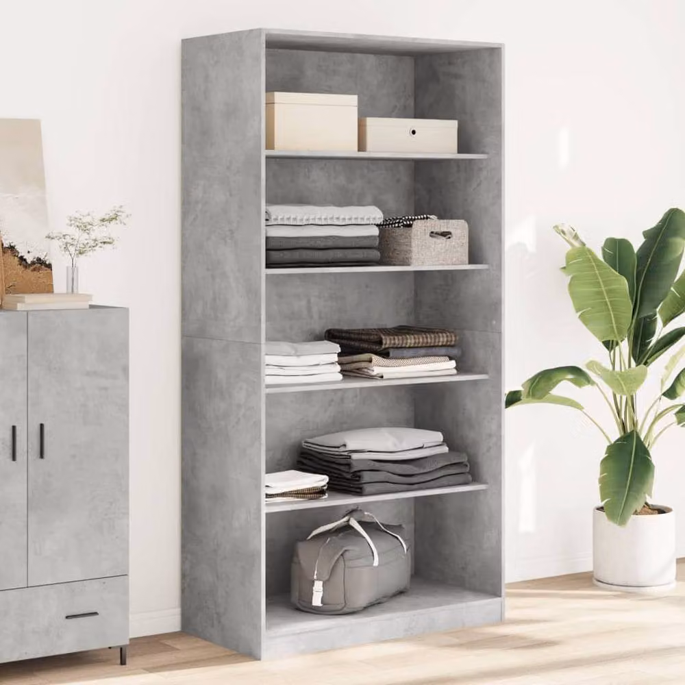 Berkfield Home Modern Concrete Grey Wardrobe in MDF, W/D/H: 100 x 50 x 200 cm – 2