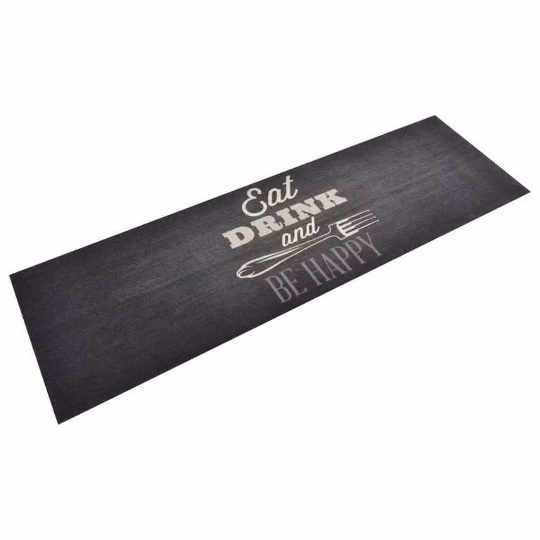 Berkfield Home Washable Velvet Kitchen Rug, Black, W: 60 cm, L: 180 cm