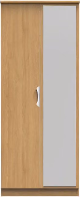 2 U Holborn Ready Assembled 2 Door Mirrored Wardrobe in Brown