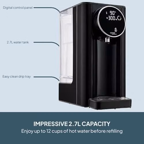 Cooks Professional Digital Hot Water Dispenser 2600W with 2.7 l Tank, Black – 4