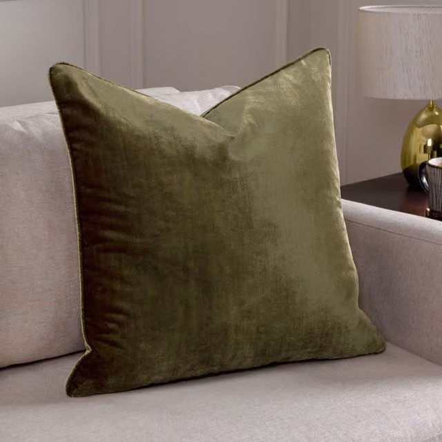 Paoletti Luxe Velvet Square Cushion in Green, W/D/H: 55 x 55 x 55 cm – 4