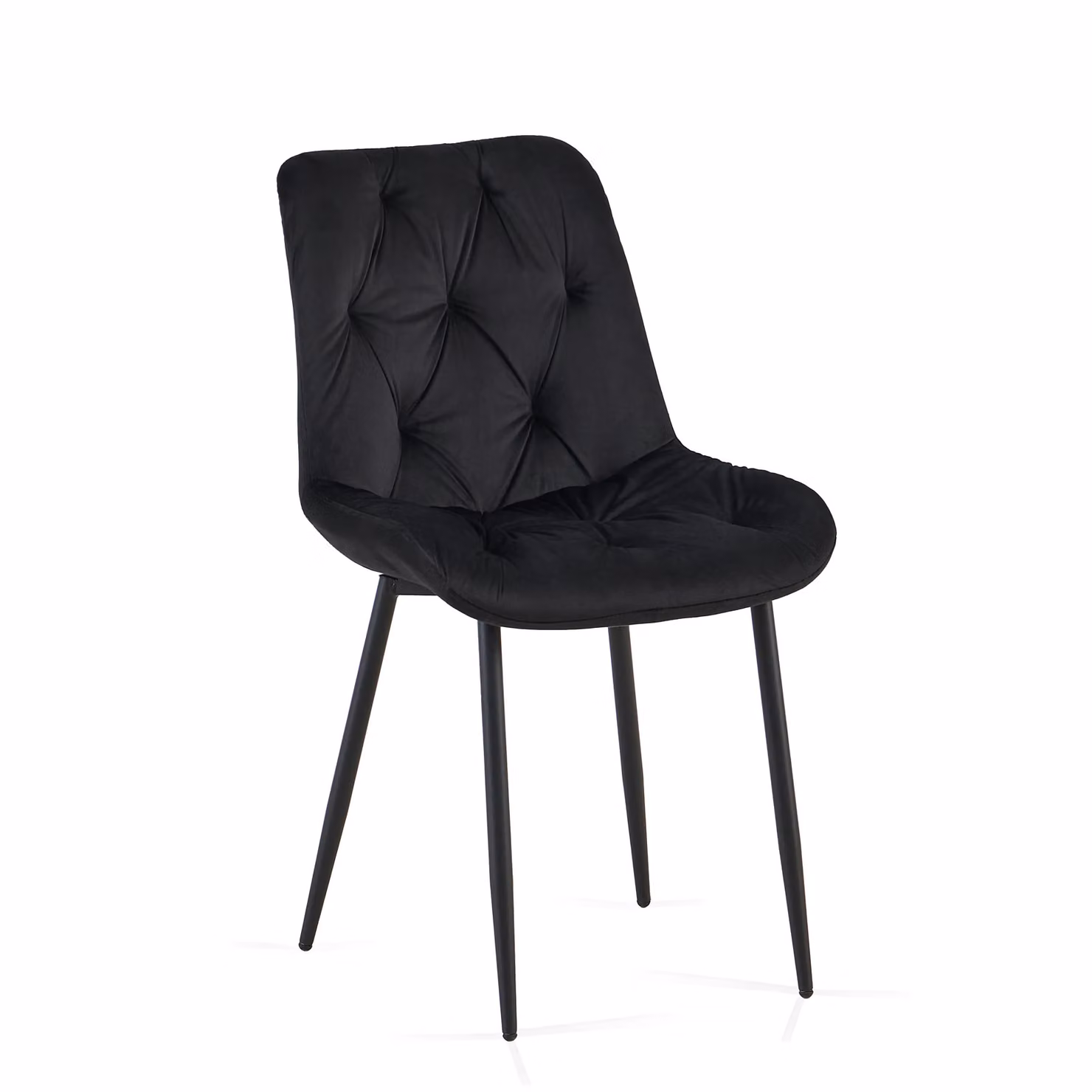 SONARA Modern Set of 4 Black Velvet Dining Chairs with Ergonomic Upholstered Seats and Metal Legs – 6
