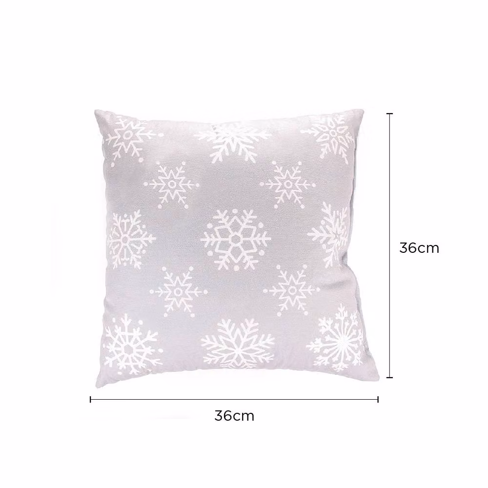 Voltico Festive Christmas Cushion in Grey with Snowflake and Santa Hat Design, W/D/H: 35 x 35 x 35 cm – 2