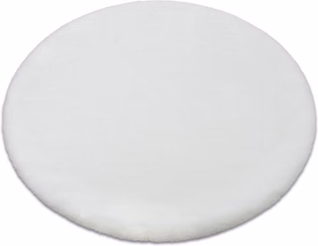 RugsX White Bunny Faux Fur Round Rug, Diameter: 140 cm