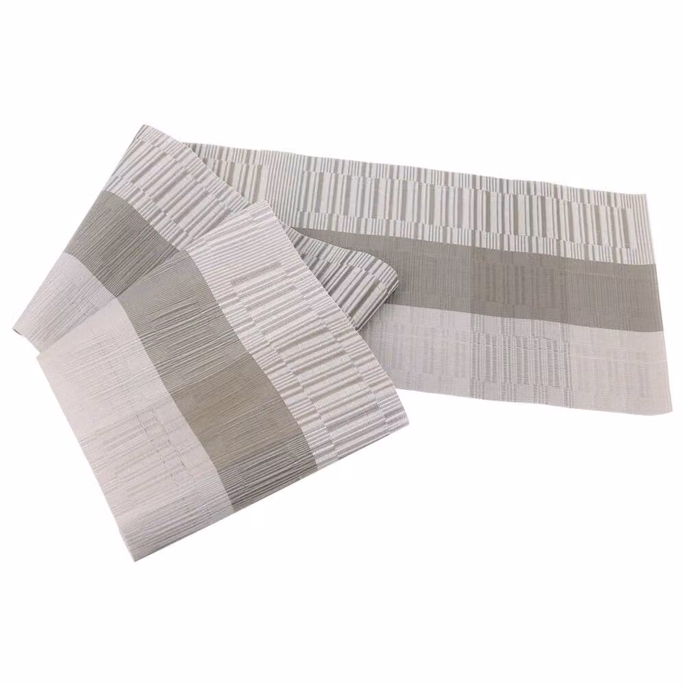 FLAVORA Grey Woven PVC Table Runner, W/D: 180 x 100 cm – 2