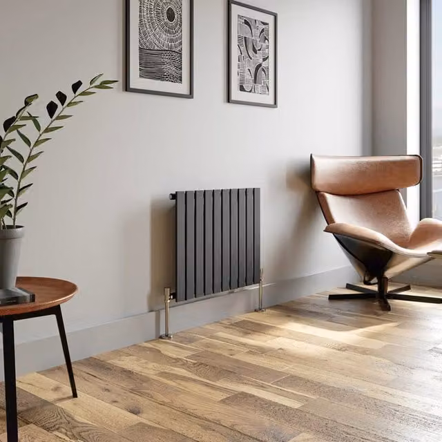 Temprazo Horizontal Single Flat Panel Designer Radiator in Anthracite Grey, W: 760 mm, H: 600 mm