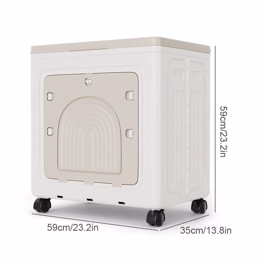 Nordara 100L White Stackable and Foldable Plastic Storage Box on Wheels – 2