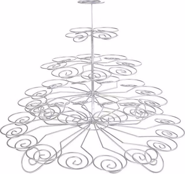 Neel Blue 5 Tier Silver Cupcake Stand with 41 Mini Cake Food Display Set