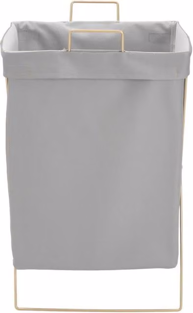 Garden Sanctuary Collapsible Laundry Hamper with Metal Frame, Grey