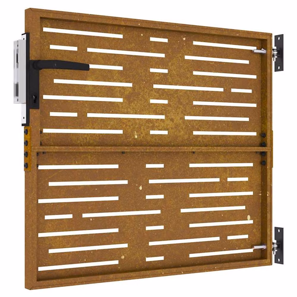 Berkfield Home Beautiful Garden Gate, Corten Steel Square Design, Brown, W: 85 cm, H: 75 cm – 3