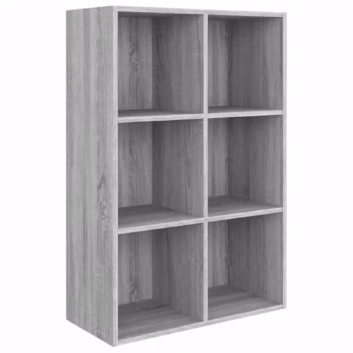 vidaXL Grey Sonoma Book Cabinet and Sideboard in Engineered Wood, W: 66 cm, D: 30 cm, H: 98 cm