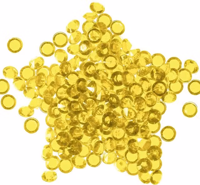 Neel Blue Acrylic Rhinestone Table Confetti Scatters, 4000 Pieces in Yellow