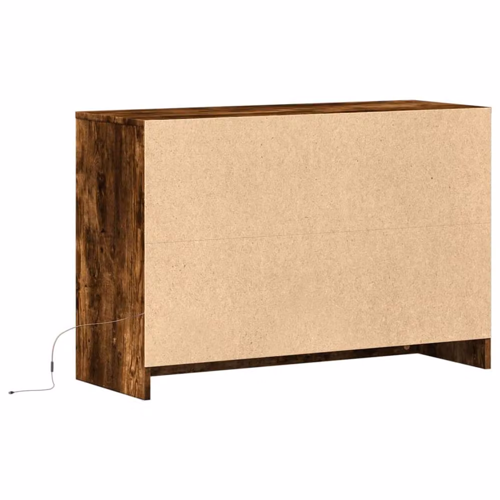 Berkfield Home Modern TV Cabinet with LED in Smoked Oak Brown, W/D/H: 91 x 34 x 61 cm – 6