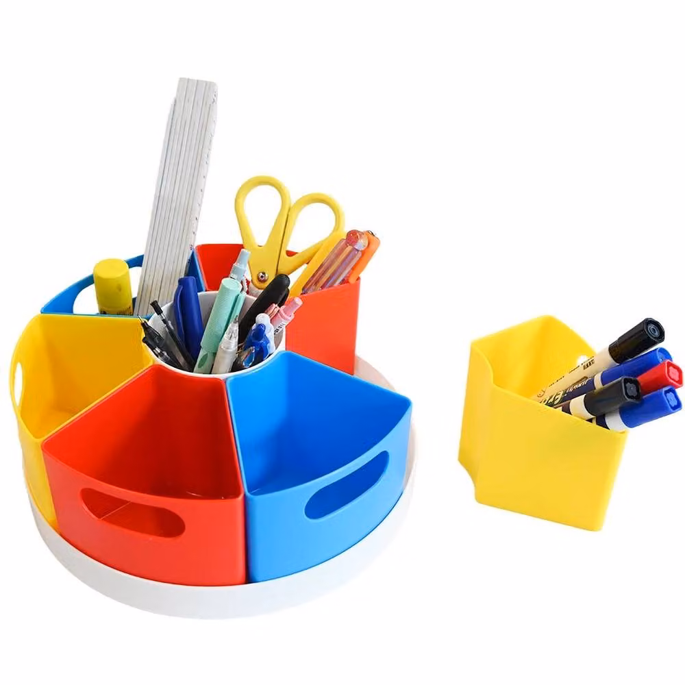 NESTLUNE Multicolour 360 Degree Rotating Plastic Pen Holder – 4