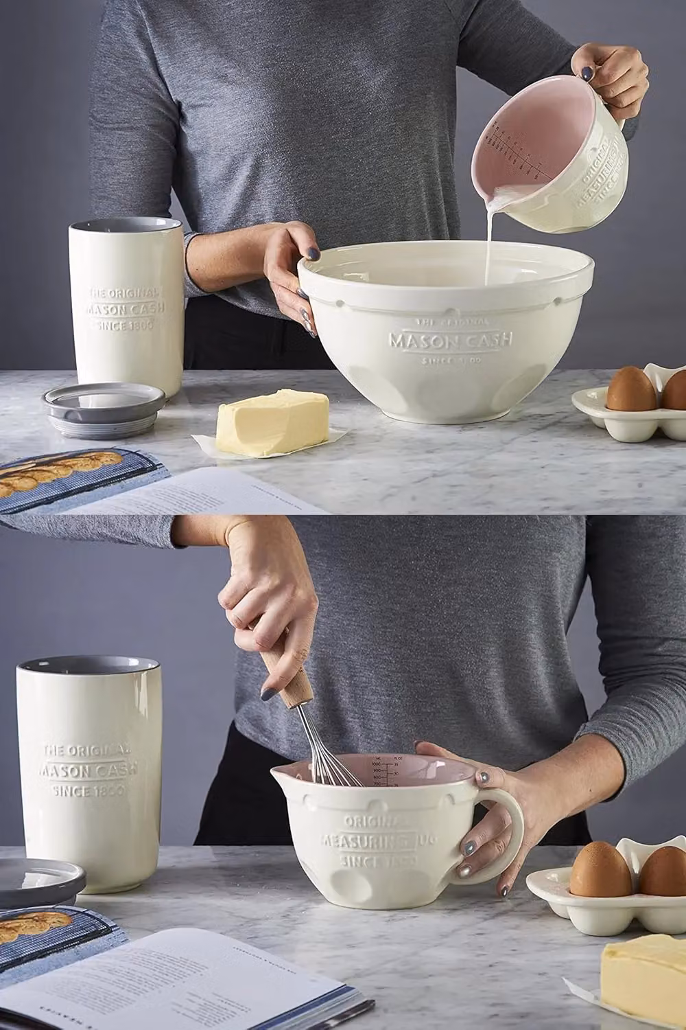 Rayware Mason Cash Ceramic Measuring Jug, 1 l, White – 2