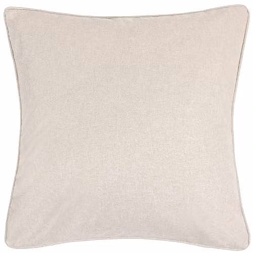 Furn Square Linen and Polyester Cushion in Beige and White, W/D/H: 45 x 45 x 45 cm