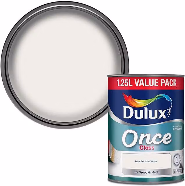 Dulux Once Gloss Paint in White, 1.25 l