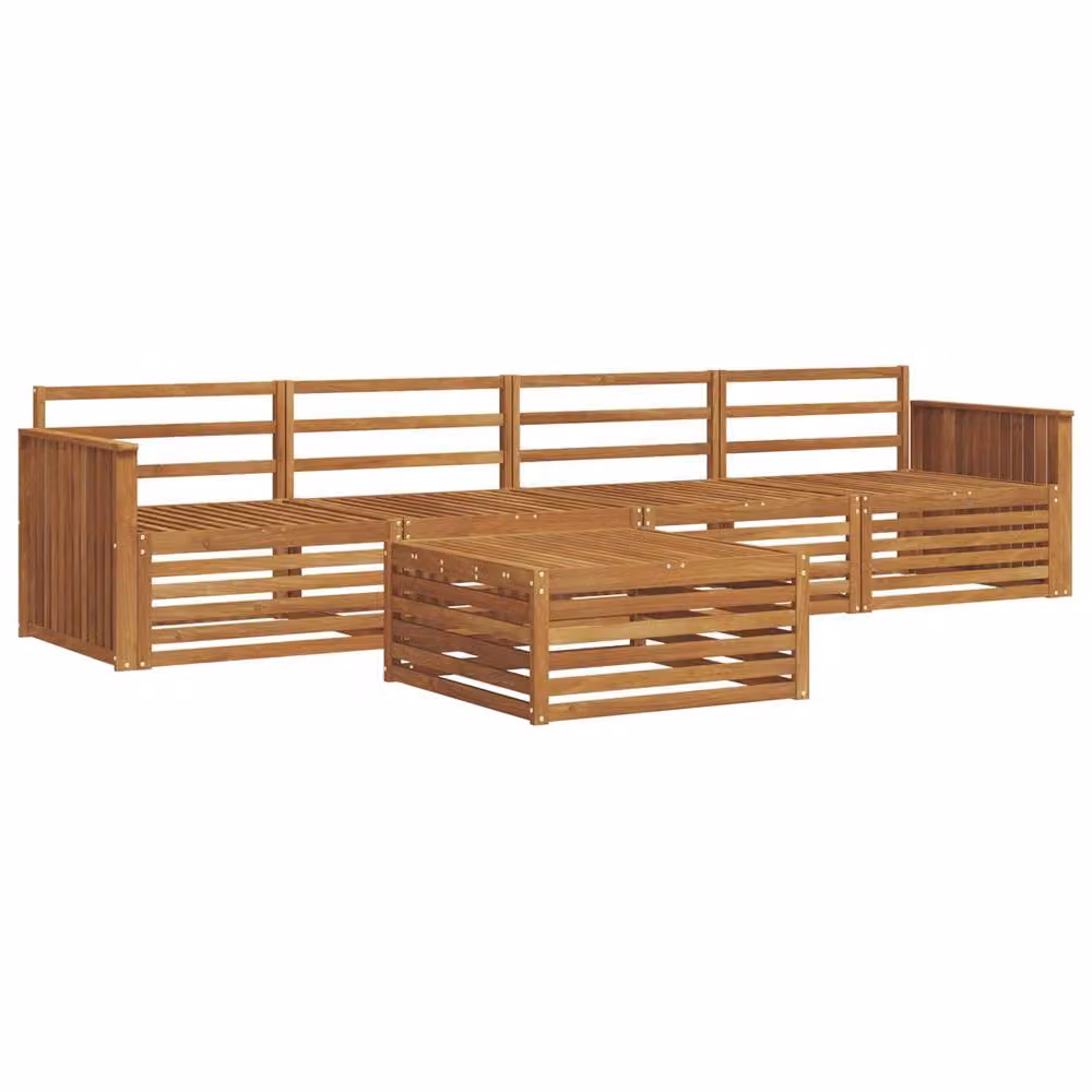 Berkfield Home 5-Piece Outdoor Sofa Set in Brown Solid Acacia Wood – 2