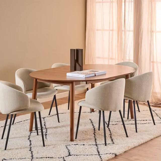 Furniture To Go Montreux Round Extending Dining Table in Walnut Wood