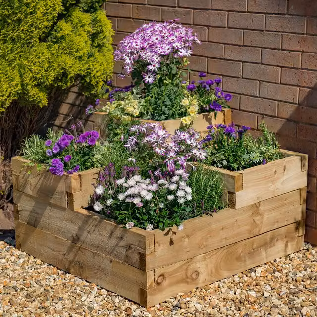 Forest Garden Caledonian Tiered Raised Bed, Brown, 250 Litre, W: 90 cm, D: 56 cm – 3