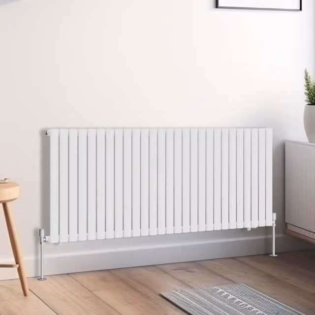 Right Radiators Oval Single Panel Horizontal Radiator in White, Height: 60 cm, Width: 159.3 cm