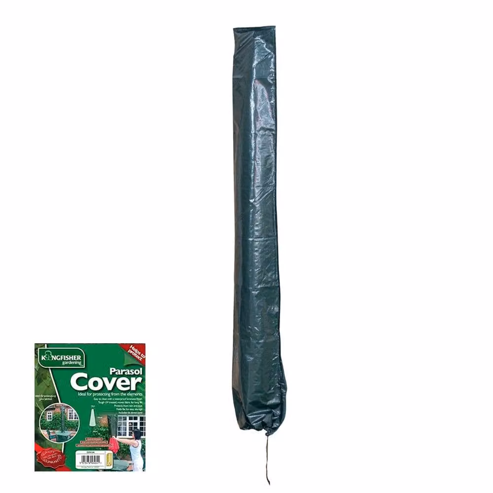 Samuel Alexander Waterproof Protective Garden Parasol Cover with Tie Down Cord and Zip, Green, Diameter: 150 cm – 3